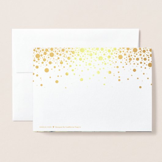 Carte Dorée Gold Foil Confetti Dots Mariage Enregistrer la dat (Derrière avec enveloppe)