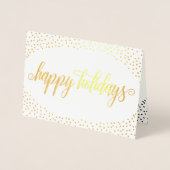 Carte Dorée Gold Foil Confetti - Happy Holidays Photo (Devant)