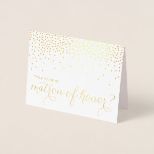 Carte Dorée Gold Foil Confetti Serez-vous mon chef d'honneur