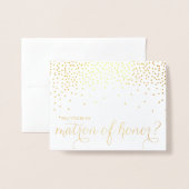 Carte Dorée Gold Foil Confetti Serez-vous mon chef d'honneur (Devant avec enveloppe)