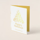 Carte Dorée Gold Foil Happy Holidays Business Logo (Devant)