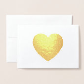 Carte Dorée Gold Foil Heart (Devant avec enveloppe)