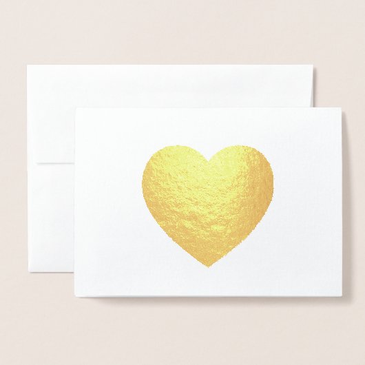 Carte Dorée Gold Foil Heart (Devant avec enveloppe)