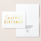 Carte Dorée Gold Foil heureux voeux d'anniversaire (Affichage)
