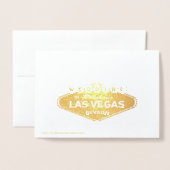 Carte Dorée Gold Foil Las Vegas Signer mariage Enregistrer la  (Derrière avec enveloppe)