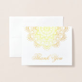 Carte Dorée Gold Foil Mandala Elegant Merci (Devant avec enveloppe)