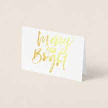 Gold Foil Merry & Bright Holiday Photo
