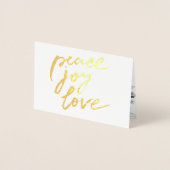 Carte Dorée Gold Foil Peace Jove Love Woodland Christmas Photo (Devant)