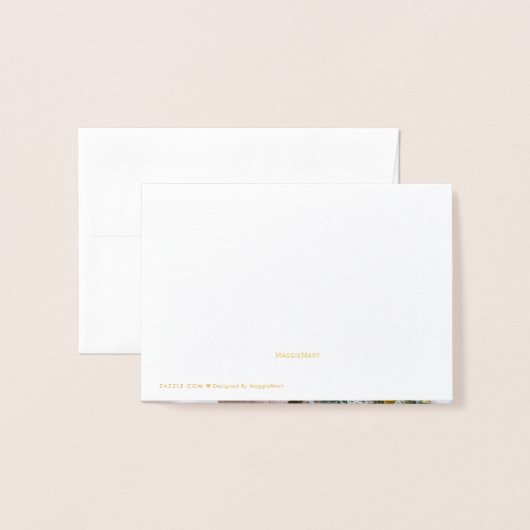 Carte Dorée Gold Foil Peace Jove Love Woodland Christmas Photo (Derrière avec enveloppe)