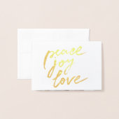 Carte Dorée Gold Foil Peace Jove Love Woodland Christmas Photo (Devant avec enveloppe)