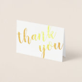 Carte Dorée Gold Foil Rose Bouquet Merci Photo et nom (Devant)