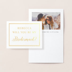 Carte Dorée Gold Foil Seras-Tu Ma Photo D'Époux