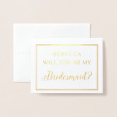 Carte Dorée Gold Foil Seras-Tu Ma Photo D'Époux (Devant avec enveloppe)