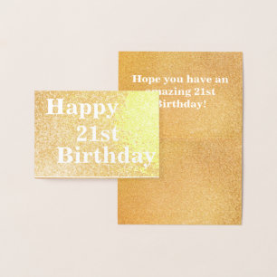 Carte Dorée Gold Happy 21e anniversaire