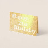 Carte Dorée Gold Happy 21e anniversaire (Devant)
