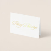 Carte Dorée Gold Happy Holidays Christmas photo folded (Devant)