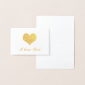 Carte Dorée Gold Heart Je t'aime (Affichage)