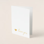 Carte Dorée Gold Heart Love You (Devant)