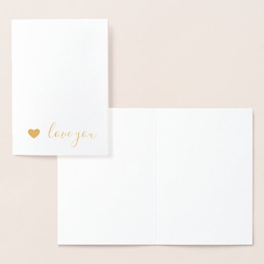 Carte Dorée Gold Heart Love You (Affichage)