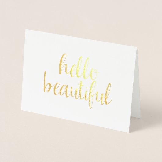 Carte Dorée Gold Hello Beautiful (Devant)