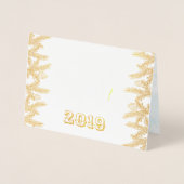 Carte Dorée Gold Joyeux Noël et Bonne Année Photo (Devant)