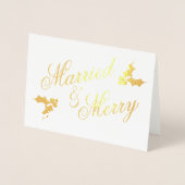 Carte Dorée Gold Marié et Joyeux Noël photo (Devant)