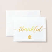 Carte Dorée Gold Metallful Company Thanksgiving (Devant avec enveloppe)