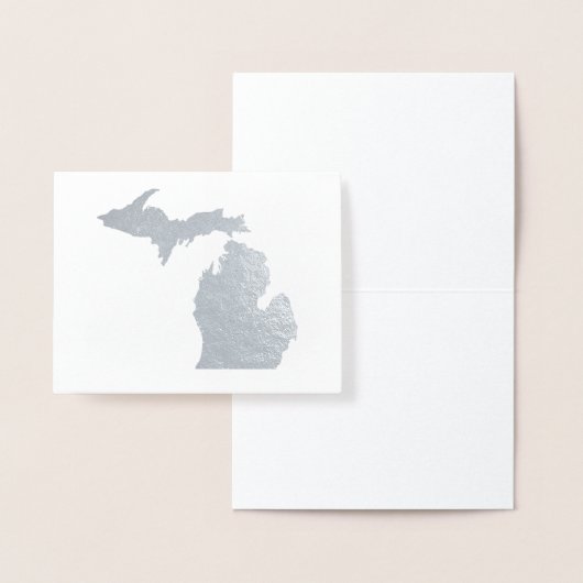 Carte Dorée Gold ou Silver Michigan State Map et Seashell (Affichage)