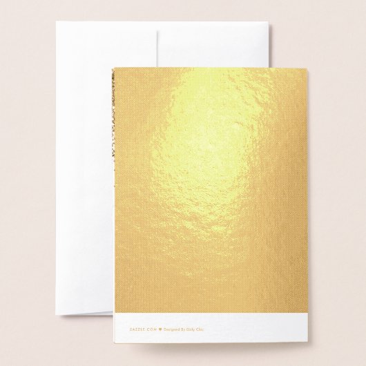 Carte Dorée Gold Parties scintillant Très Joyeux sapin de Noël (Derrière avec enveloppe)