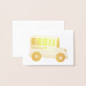 Carte Dorée Gold School Bus Driver Enseignant (Devant avec enveloppe)