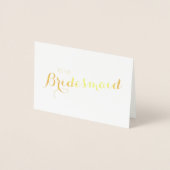 Carte Dorée GOLD / Silver  | Bridesmaid Thank You (Devant)