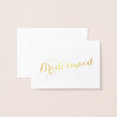 Carte Dorée GOLD / Silver  | Bridesmaid Thank You (Devant avec enveloppe)