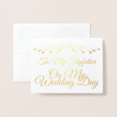 Carte Dorée Gold To My Stepfather sur mon mariage (Devant avec enveloppe)