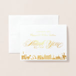Carte Dorée Gold Vegas Strip Skyline Las Vegas Merci<br><div class="desc">Enfin un vrai papier d'aluminium est là ! Feuille d'or skyline las vegas avec script "merci"</div>