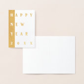 Carte Dorée Gold & White Moderne Bonne année (Affichage)