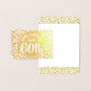 Carte Dorée Golden Damask 60e anniversaire HGC personnalisé