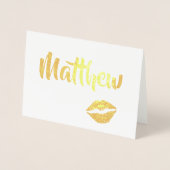 Carte Dorée Golden Glamour Bisous Lèvres  (Devant)