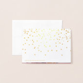 Carte Dorée Golden Joyeux Noël Script Foto Hearts Neige (Derrière avec enveloppe)