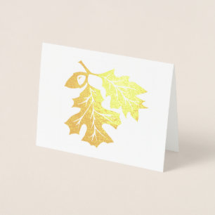 Carte Dorée Golden Oak Feuilles et Acorn Foil Card