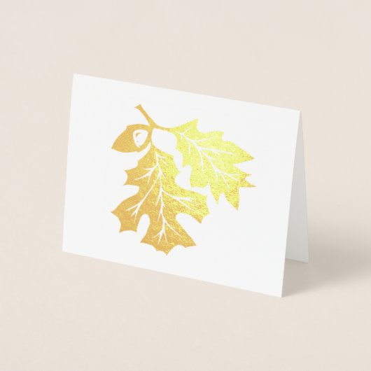 Carte Dorée Golden Oak Feuilles et Acorn Foil Card (Devant)