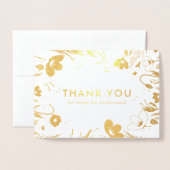 Carte Dorée Golden Retro Poppies Bridesmaid Merci (Devant avec enveloppe)