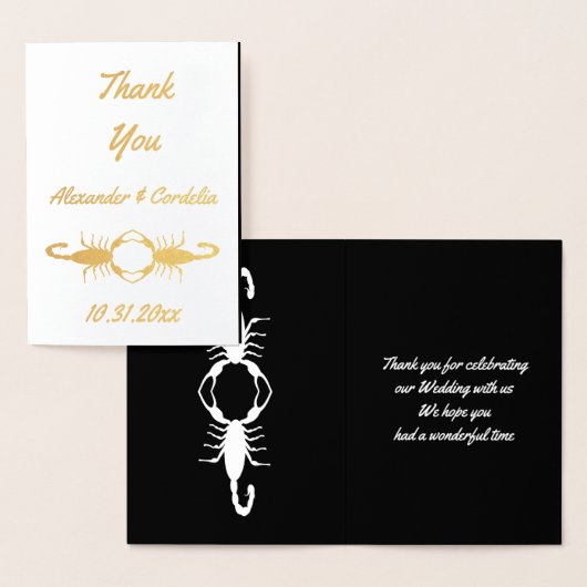 Carte Dorée Gothic White Wedding Scorpions Custom (Affichage)