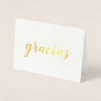 Gracias Merci espagnol Brushstroke Script Gold