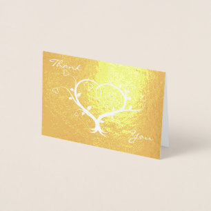 Carte Dorée Grand coeur floral