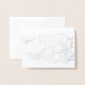 Carte Dorée Grand Danois argenté (Devant avec enveloppe)