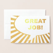 Carte Dorée grand travail bande dessinée bulle doré feuille (Devant avec enveloppe)