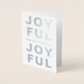 Carte Dorée Grande typographie joyeux avec Noël photo (Devant)