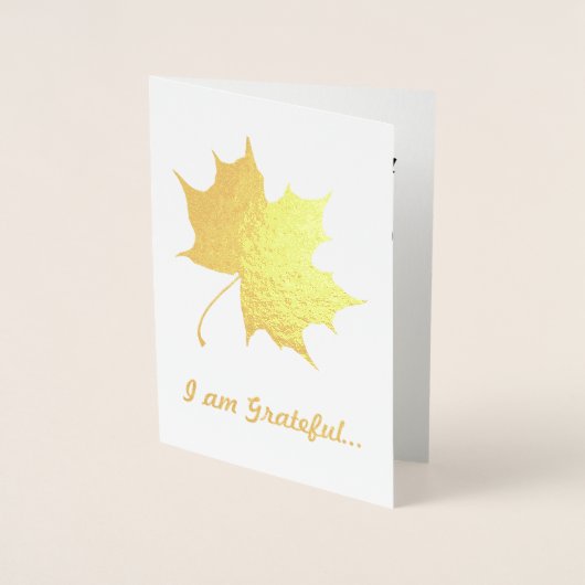 Carte Dorée Grateful Friendship Automne quitte le texte person (Devant)