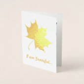 Carte Dorée Grateful Friendship Automne quitte le texte person (Devant)