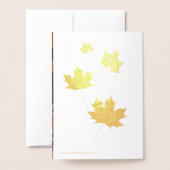 Carte Dorée Grateful Friendship Automne quitte le texte person (Derrière avec enveloppe)